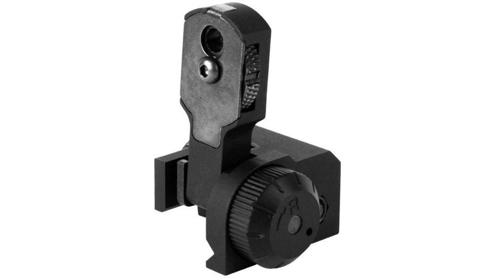 AIM Sports Inc Single Plane Dual Aperture Rear Flip-Up Sight, AR15/M16, Black MT036