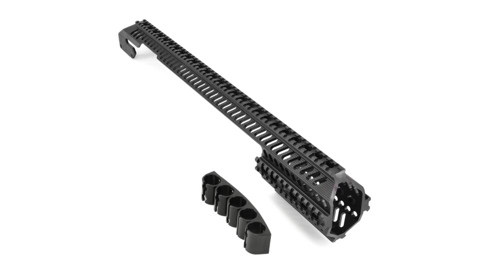 AimSports Full Length Tactical Shotgun Quad Rail w/ Side R870/R1100, Black MTQSG1, EDEMO1