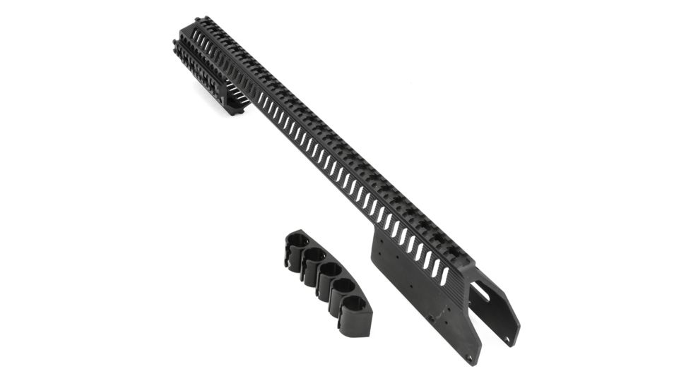 AimSports Full Length Tactical Shotgun Quad Rail w/ Side R870/R1100, Black MTQSG1, EDEMO1