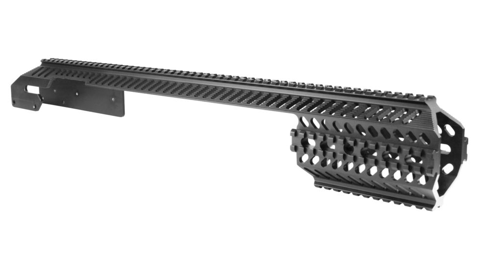 AimSports Full Length Tactical Shotgun Quad Rail w/ Side R870/R1100, Black MTQSG1, EDEMO1