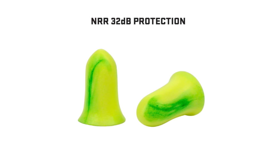 Allen ULTRX Tapered Foam Ear Plugs, Yellow/Lime Green, 25 Pair, NRR 32dB, 4116