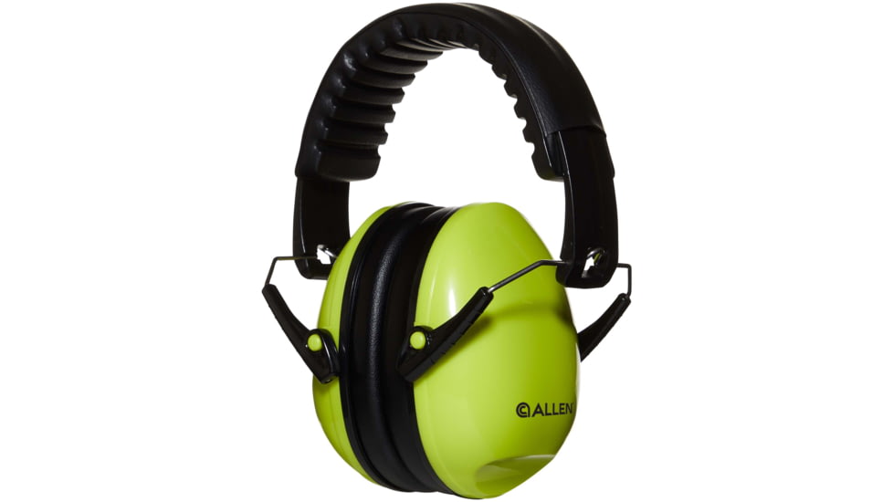 Allen Youth Sound Shield Foldable Safety Earmuffs, 21 dB NRR, ANSI S3.19 &amp; CE EN352-1 Hearing Protection Rated, Black/Chartreuse, One Size, 2327
