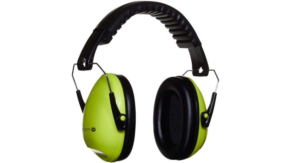 Allen Youth Sound Shield Foldable Safety Earmuffs, 21 dB NRR, ANSI S3.19 &amp; CE EN352-1 Hearing Protection Rated, Black/Chartreuse, One Size, 2327