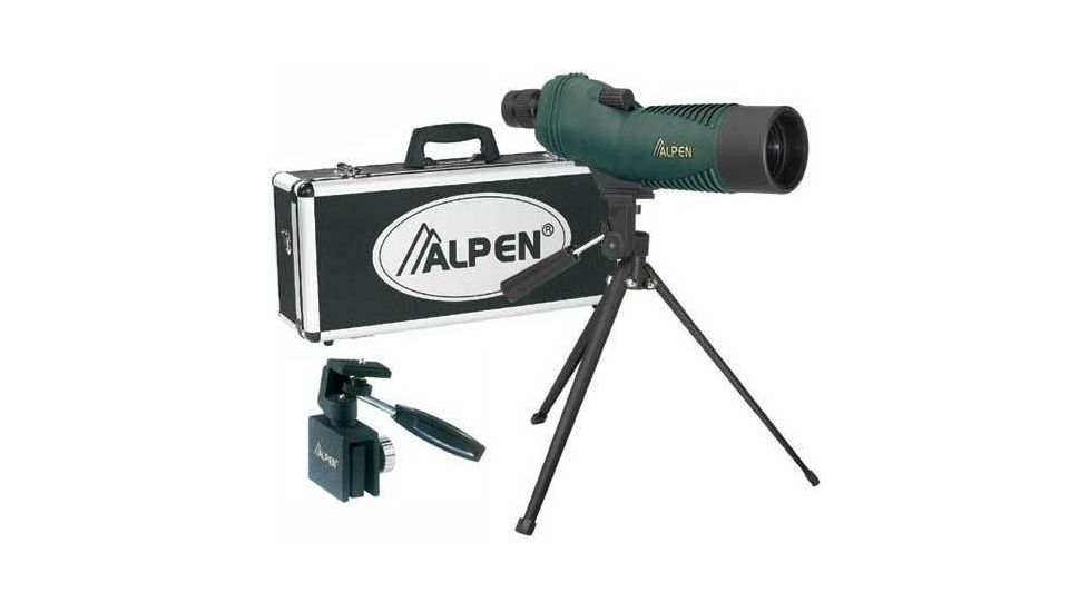 Alpen 15-30x50 Waterproof Spotting Scope, Tripod Car Window Mount, Travel Case 730KIT