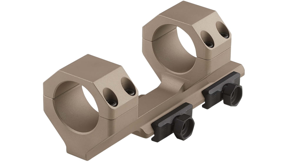 American Defense Manufacturing 30mm Cantilevered Dual Ring Scope Mount w/ 1/2in Titanium GI Bolts, Flat Dark Earth, Small, AD-DELTA-C-30-FDE-TGIB