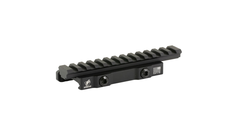 American Defense Manufacturing AD-1700, Quick Detach Riser Riflescope Mount, Fits Picatinny, Anodized Finish, Black, AD-1700-XLR-STD