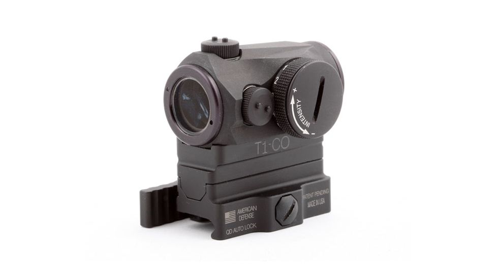 American Defense Manufacturing AD-B2 Modular Base, w/ T1-CO Riser, Tactical Lever, Black, AD-B2-T1-CO TAC R