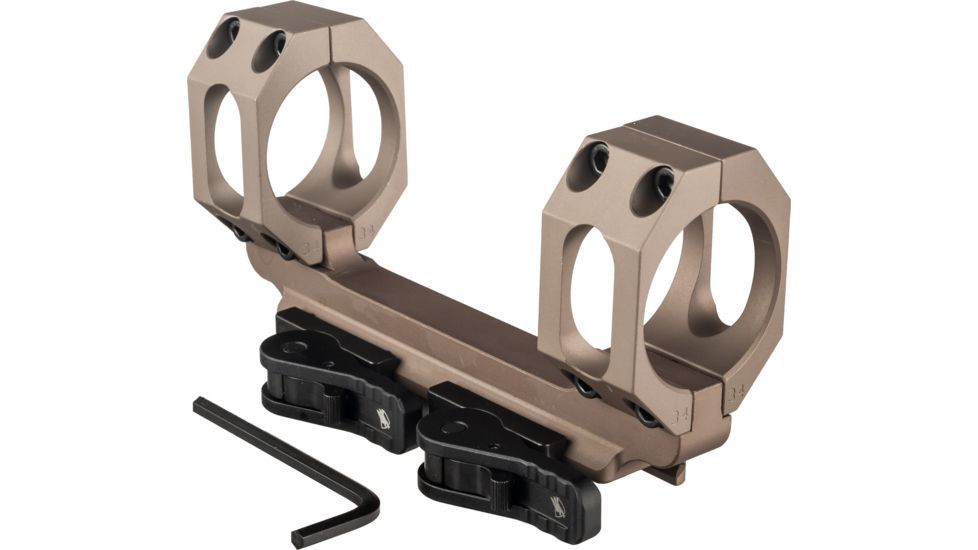 American Defense Manufacturing Dual Ring Scope Mount Straight Up, Spaced Wide to Fit Larger Scoped Like SCHMIDT & BENDER, w/ 20MOA, 1in Rings, Flat Dark Earth, AD-RECON-SW 20MOA 1 STD FDE-TL