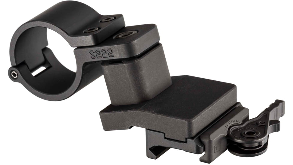 American Defense Manufacturing Magnifier Swing Off Mount - Lower 1/3rd, w/Hinge Release Ring, Standard Lever, Black, AD-SM-01-HR STD