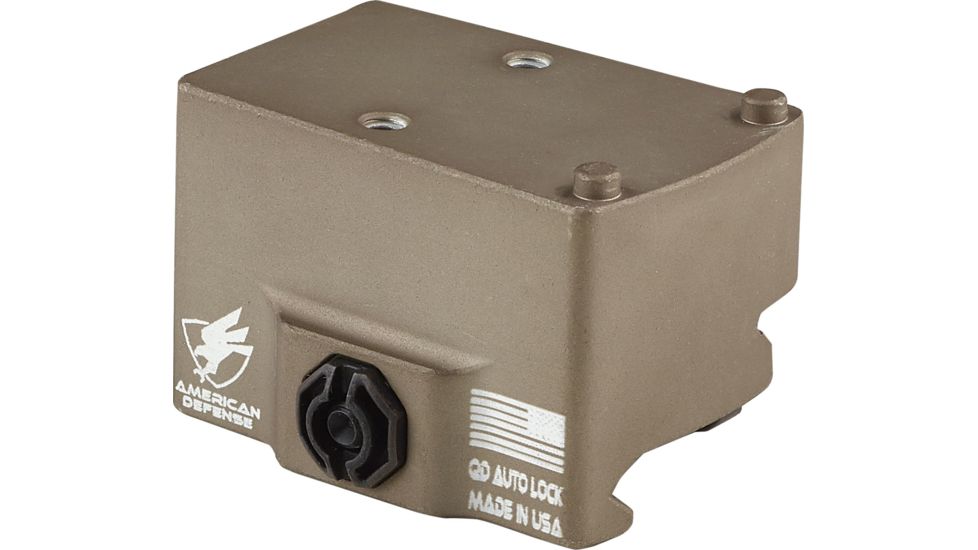 American Defense Manufacturing Trijicon RMR Mount w/ iron sight co-witness, Flat Dark Earth, AD-RMR-CO STD FDE-TL