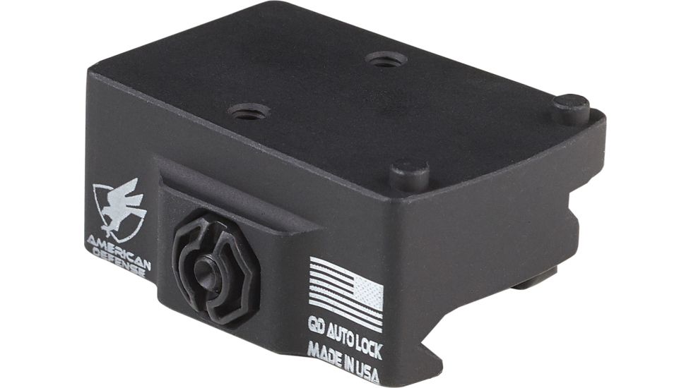 American Defense Manufacturing Trijicon RMR Mount w/ iron sight co-witness. Left hand lever, Black, AD-RMR-LH STD-TL