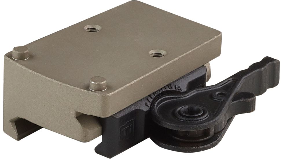 American Defense Manufacturing Trijicon RMR Mount w/ iron sight co-witness using Troy Iron Sights, Flat Dark Earth, AD-RMR-MID-FDE-TL