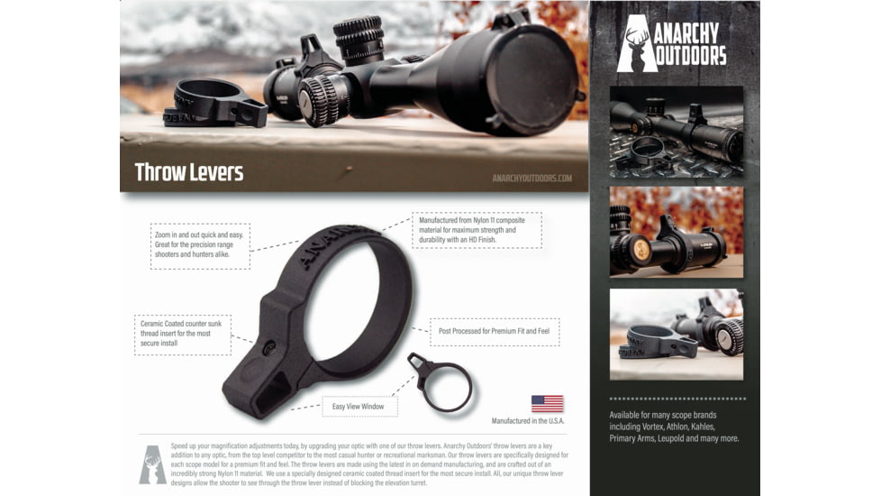 Anarchy Outdoors Throw Lever, Athlon Cronus Gen II UHD, Black, 791617486447