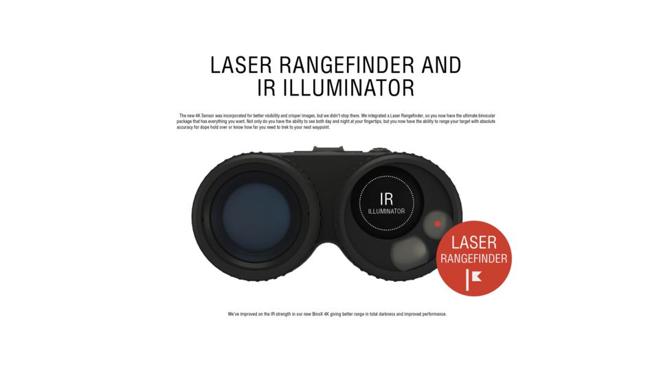 ATN BinoX 4K 4-16x40mm Smart Day/Night Rangefinder Binocular, Matte, Black, DGBNBN4KLRF