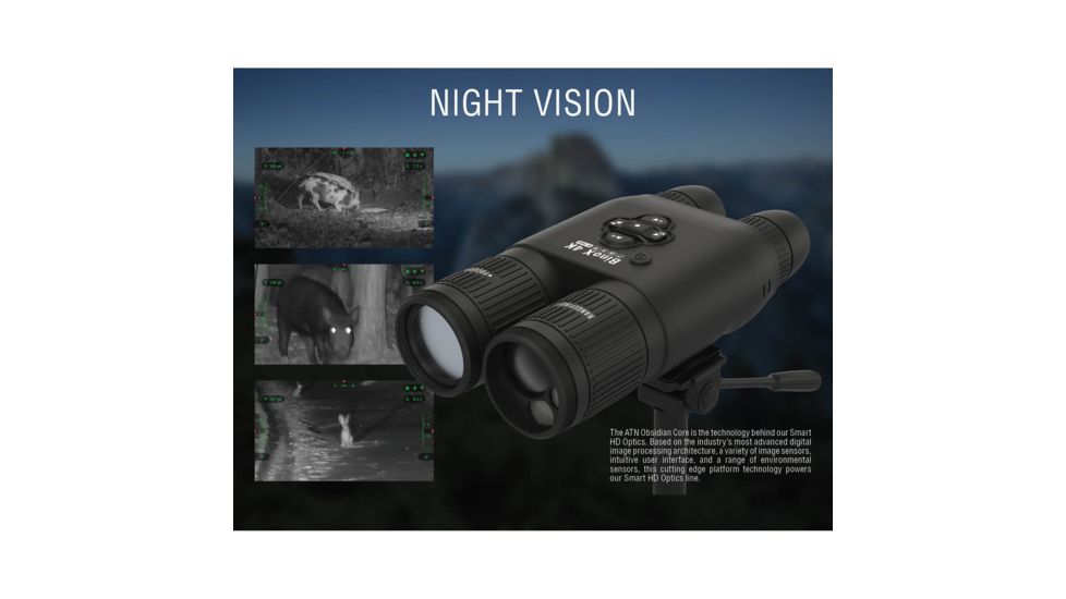 ATN BinoX 4K 4-16x40mm Smart Day/Night Rangefinder Binocular, Matte, Black, DGBNBN4KLRF
