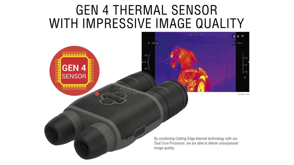ATN Binox-4T 640-1.5-15x Thermal Rangefinder Binocular, Black / Grey, TIBNBX4642L