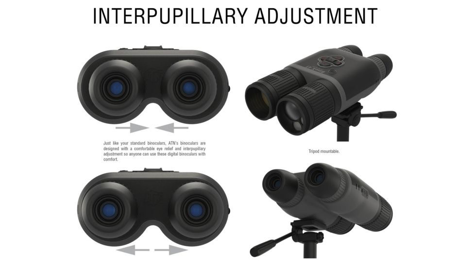 ATN Binox-4T 640-1.5-15x Thermal Rangefinder Binocular, Black / Grey, TIBNBX4642L