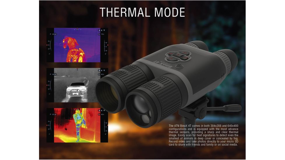 ATN Binox-4T 640-1.5-15x Thermal Rangefinder Binocular, Black / Grey, TIBNBX4642L