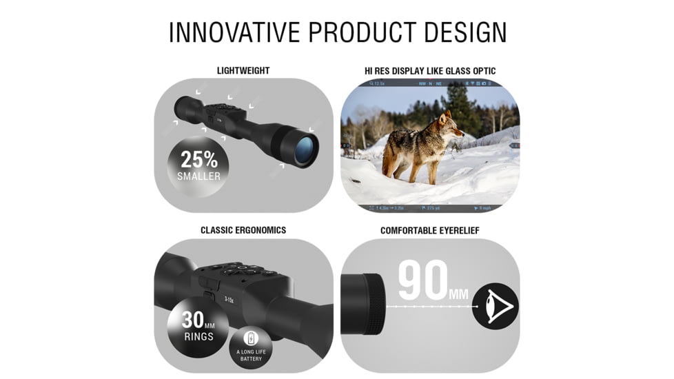 ATN X-Sight 5 3-15x UHD Smart Day/Night Hunting Rifle Scope, 30mm Tube w/ Gen 5 Sensor, Multiple Patterns &amp; Color Options Reticle, Black, DGWSXS3155P