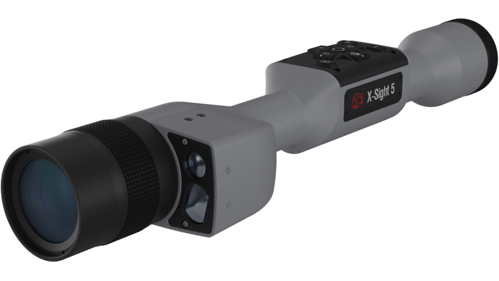 ATN X-Sight 5 LRF 3-15x UHD Smart Day/Night Hunting Rifle Scope, 30mm Tube w/ Gen 5 Sensor, Wolf Grey, DGWSXS3155LRFWG