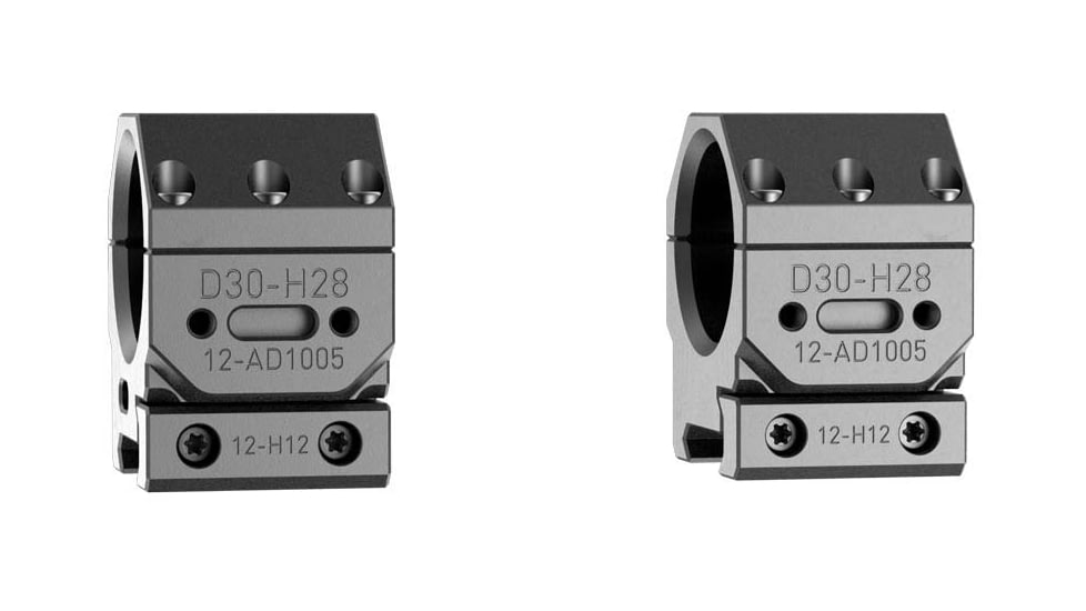 Audere Scope Rings Adversus, 34mm Tube, Low, Black, AD1009