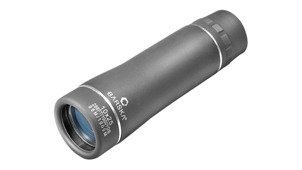 Barska 10x25 Trend Roof BK-7 Prism Rubber Armor Monocular, Grey AA10196