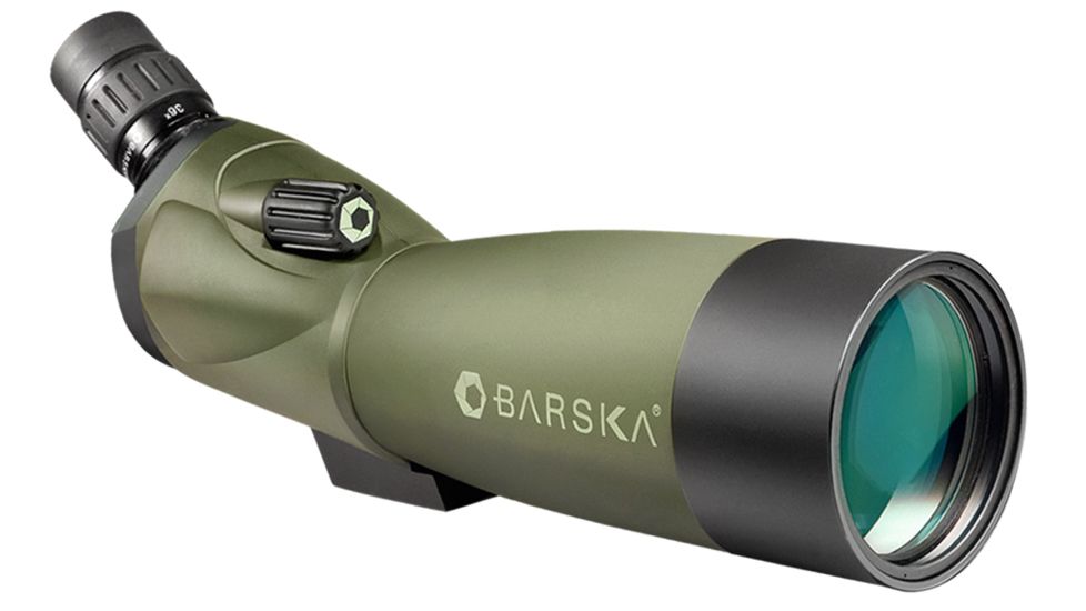 Barska 20-60x60 Blackhawk Waterproof Spotting Scope, Angled, Green, w/ Tripod, Soft Case, Hard Case, AD11284