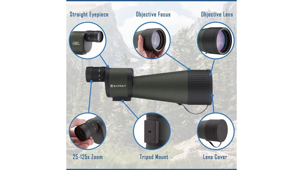 Barska 25-125x88 WP, Benchmark Spotting Scope, Straight, w/ 2 Tripods, 2 Cases