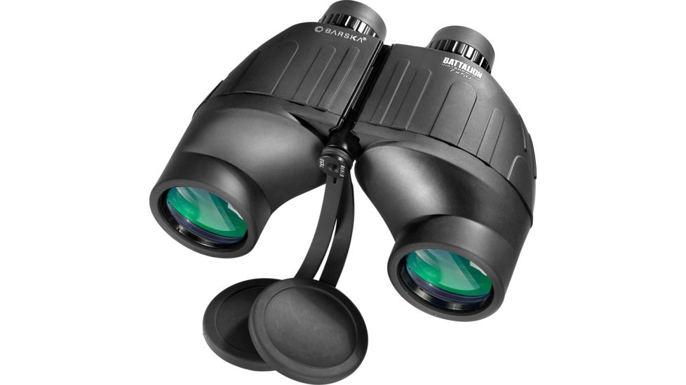 Barska 7x50 Battalion Compact Porro BaK-7 Prism Binoculars, Black w/ Internal Rangefinder AB11038