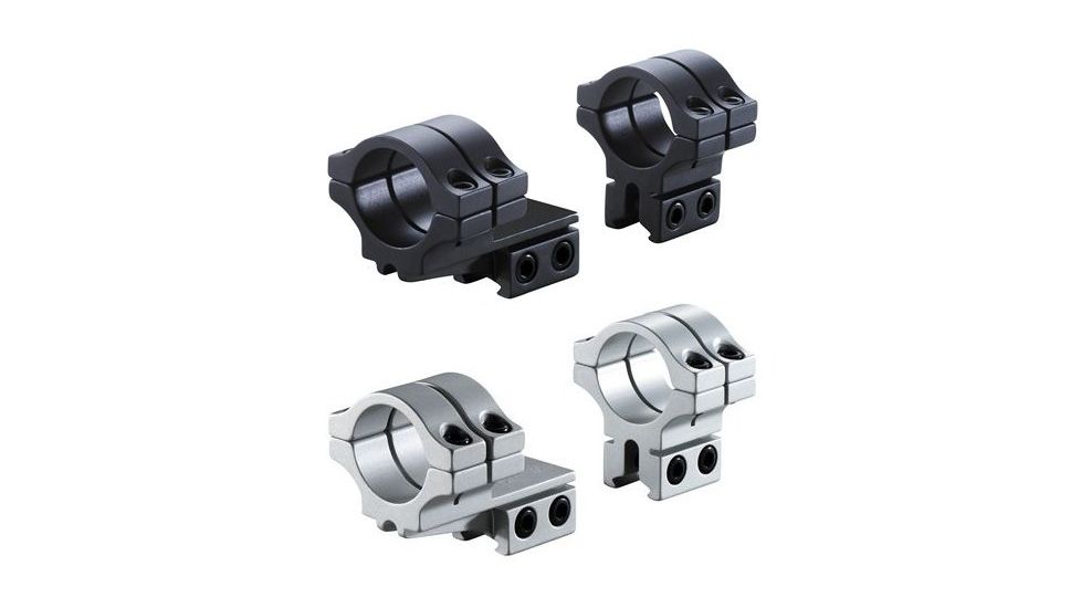 BKL Technologies Model 278 1in Long Double Strap Offset Dovetail Rings, Black, Silver