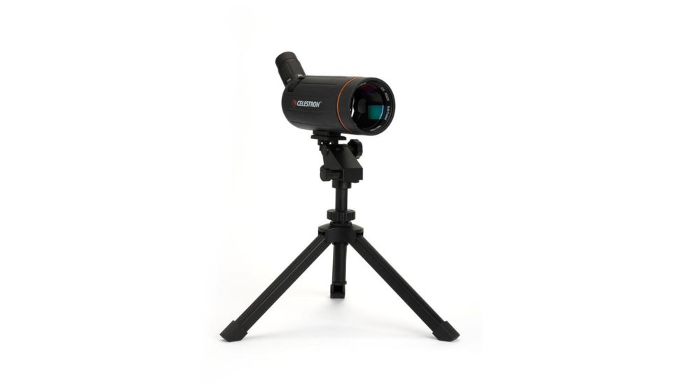 Celestron C70 Mini Mak 25-75x Zoom Angled Spotting Scope, Black w/ Table Tripod 52238