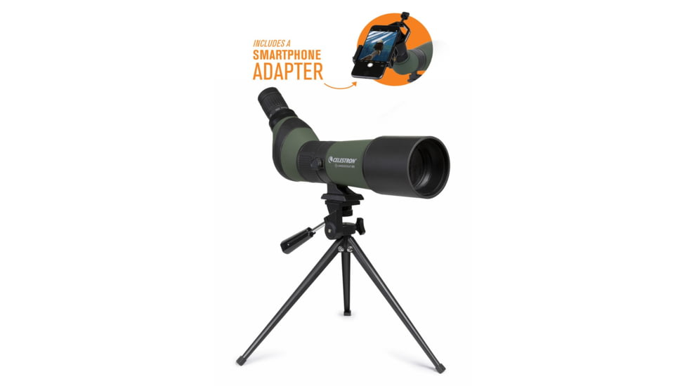 Celestron LandScout 20-60x65 Spotting Scope w/Smartphone Adapter, K9, OD Green, 52328