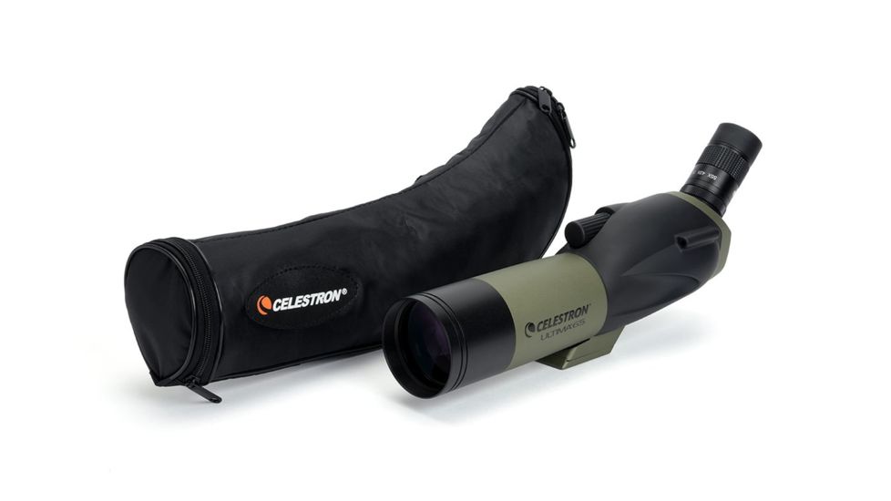 Celestron Ultima 65 Angled Spotting Scope, 18-55x65mm, 45 Degree w/ Smartphone Adapter 52348