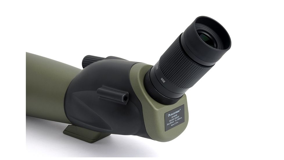 OpticsPlanet Exclusive Celestron Ultima 80mm Angled Spotting Scope, Olive Green/Black w/Tripod 93606 52250-OP