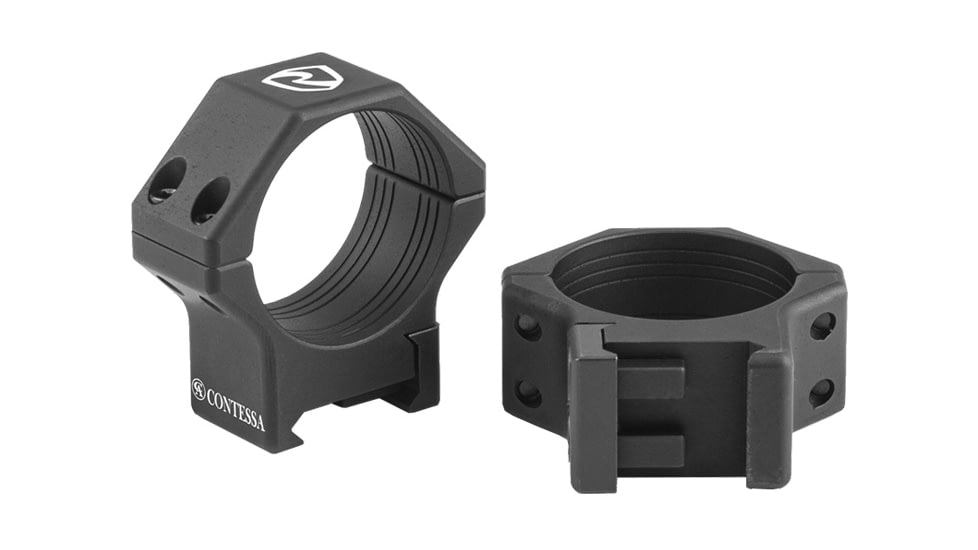 Riton by Contessa 34mm Light Picatinny Rifle Scope Rings, 8mm height, Black, NSN #, XRC348A23