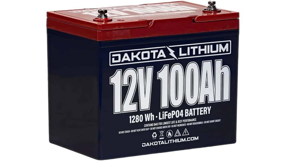 Dakota Lithium 12V 100Ah Deep Cycle Lifepo4 Battery, PID12V100AH