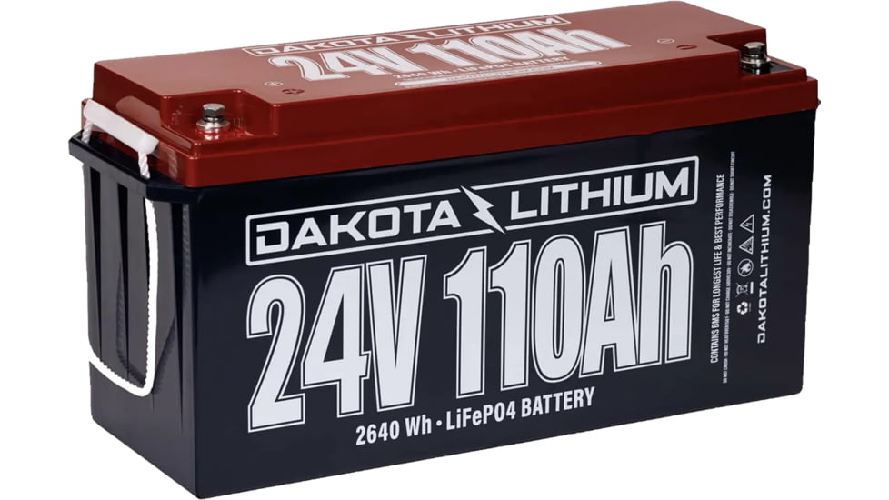 Dakota Lithium 24V 110Ah Deep Cycle Lifepo4 Single Battery, PID24V110Ah