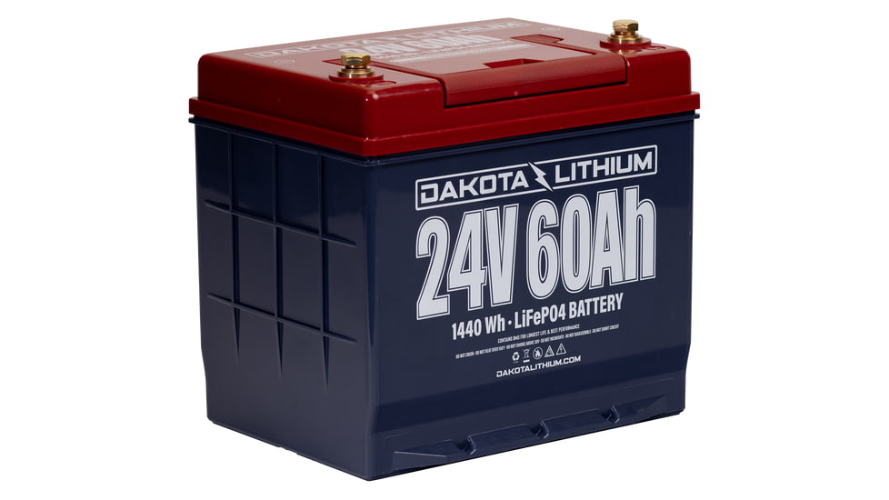 Dakota Lithium 24V 60Ah Deep Cycle Lifepo4 Single Battery, PID24V60AH