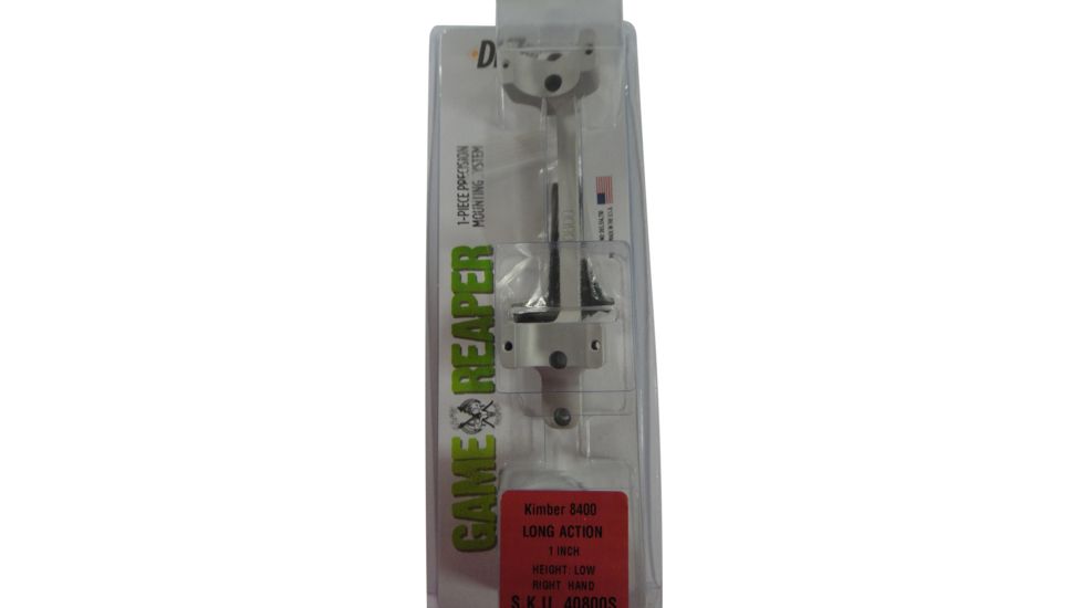 DNZ Products Game Reaper Scope Mount - Kimber 8400 Long Action, Low Ring, 1 in Tube, Silver, 40800S