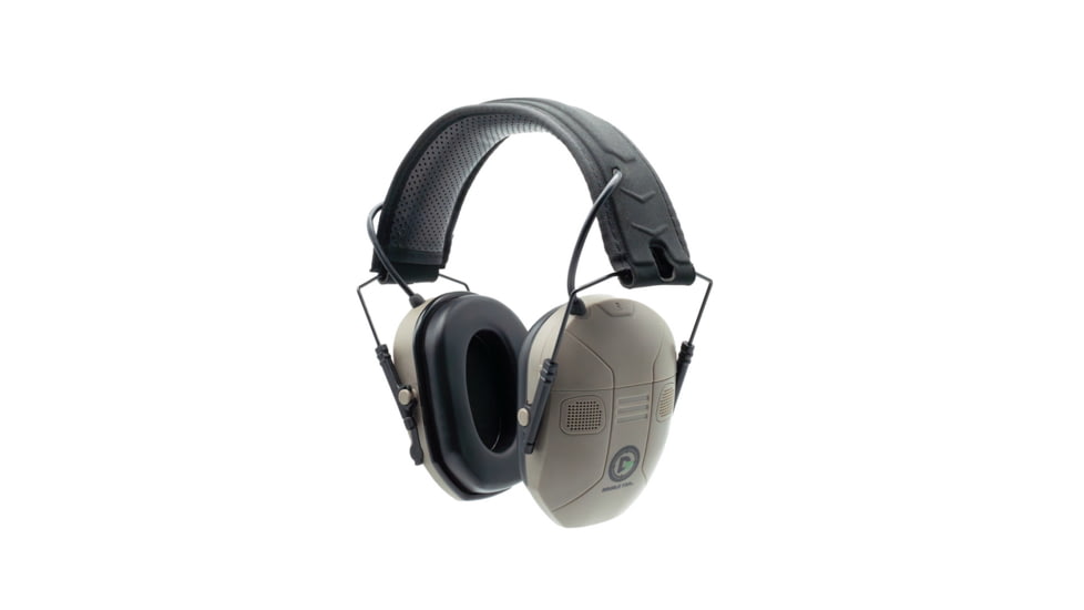 Double Tap Industries Bluetooth Earmuffs with Voice Enhancement &amp; Hearing Protection, Tan/Black, EM-BT-001