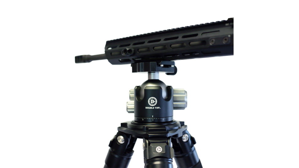 Double Tap Industries Stronghold Carbon Fiber Shooting Tripod w/Ball Head, Black, TRI-CF-002BH