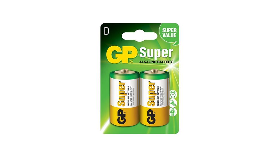 GP D Super alkaline battery, 2pk carded