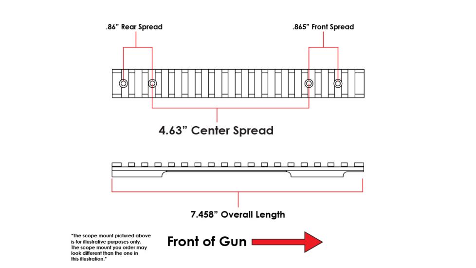 Evolution Gun Works HD Savage Round Back Long Action Picatinny Scope Rail 40 MOA, 6.670 in, Aluminum, Matte Black, 80334