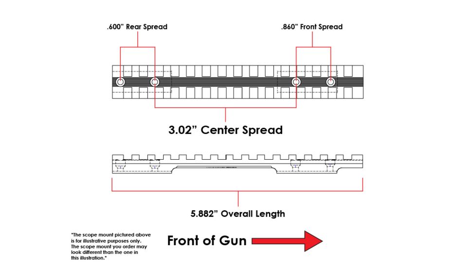 Evolution Gun Works Mossberg MVP 5.56, 204 Picatinny Rail Mount 0 MOA, 5.56/.223, Aluminum, Matte Black, 45600