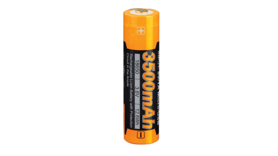 Fenix 3500mAh 3.6V Protected Button Top Battery Li-ion with Micro USB Charging Port, Yellow FENIX-ARB-L18-3500U