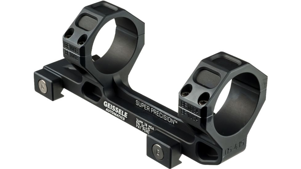 Geissele SR-25/AR-10 Super Precision Series Extended Scope Mount,34mm,20MOA,7075-T6 Aluminum,Black 05-415B