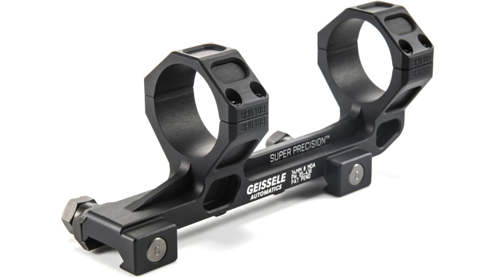 Geissele SR-25/AR-10 Super Precision Series Extended Scope Mount,34mm,7075-T6 Aluminum,Black 05-410B