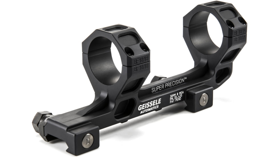 Geissele SR-25/AR-10 Super Precision Series Extended Scope Mount,30mm,7075-T6 Aluminum,Black 05-420B