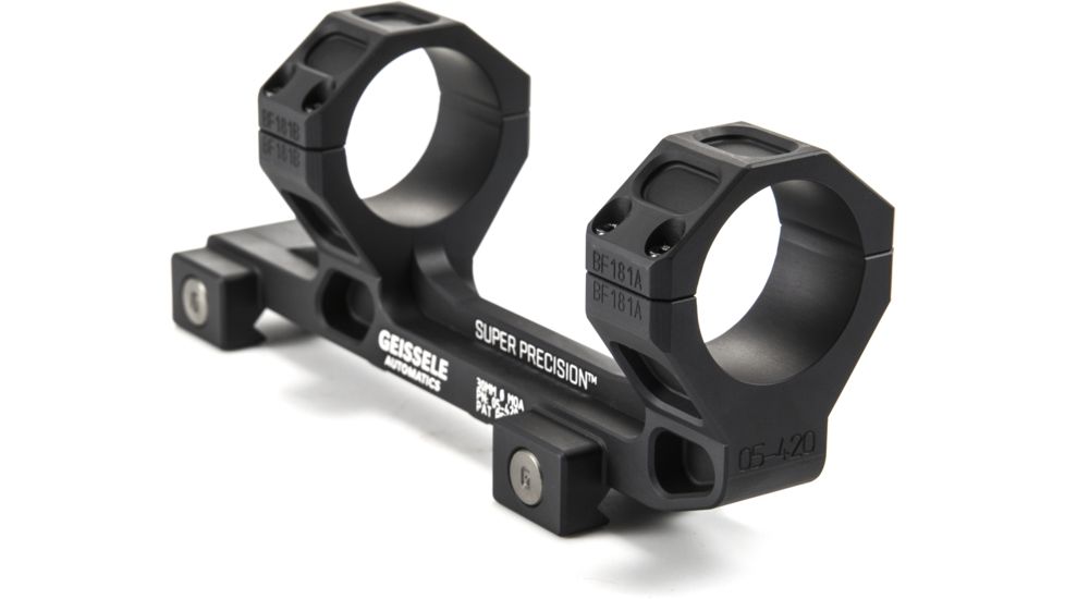 Geissele SR-25/AR-10 Super Precision Series Extended Scope Mount,30mm,7075-T6 Aluminum,Black 05-420B