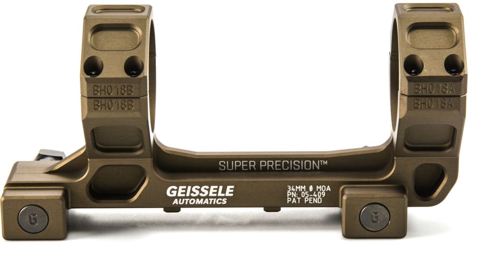 Geissele SR-25/AR-10 Super Precision Series Standard Scope Mount,34mm,7075-T6 Aluminum,Desert Dirt Color 05-409S